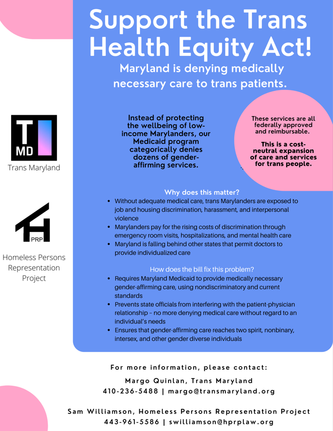 2022 Legislative Session Health Care for the Homeless Baltimore and